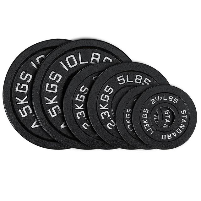 AboveGenius Cast Iron 2-Inch Olympic Weight Plates Set for Strength Training, Weightlifting and Crossfit in Home & Gym, Barbell Free Weight Plate Set