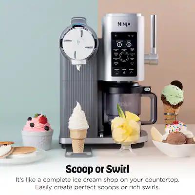 Ninja - CREAMi Scoop & Swirl Ice Cream & Soft Serve Maker, 13 One-Touch Programs - Silver