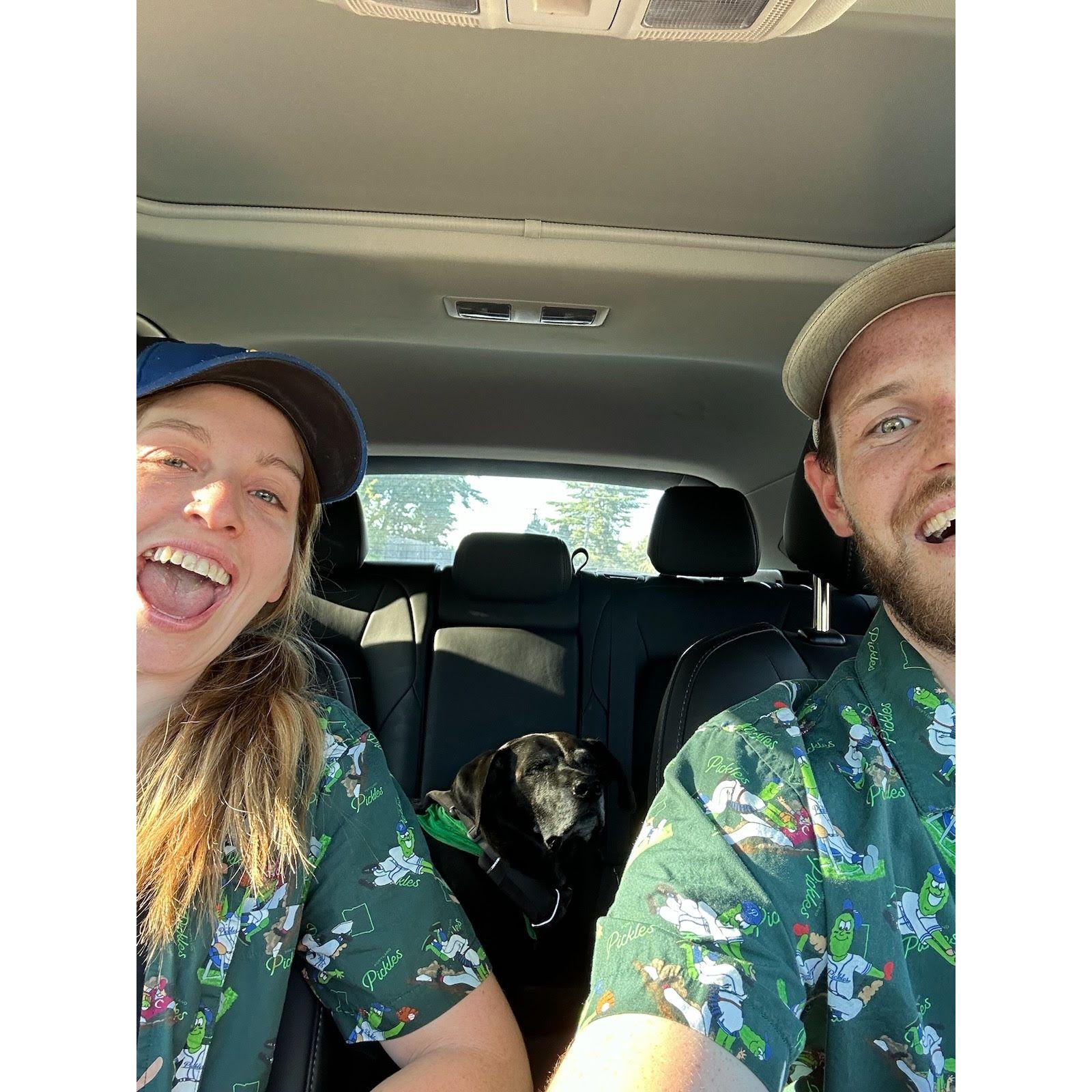 The whole "Boop Troop" headed to watch our favorite baseball team - The Portland Pickles