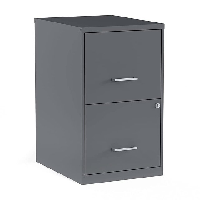 Office Designs 2 Drawer Vertical File Cabinet, Graphite, Letter, 18''D (14443/17783)
