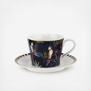 Sara Miller The Tahiti Cockatoo Teacup & Saucer