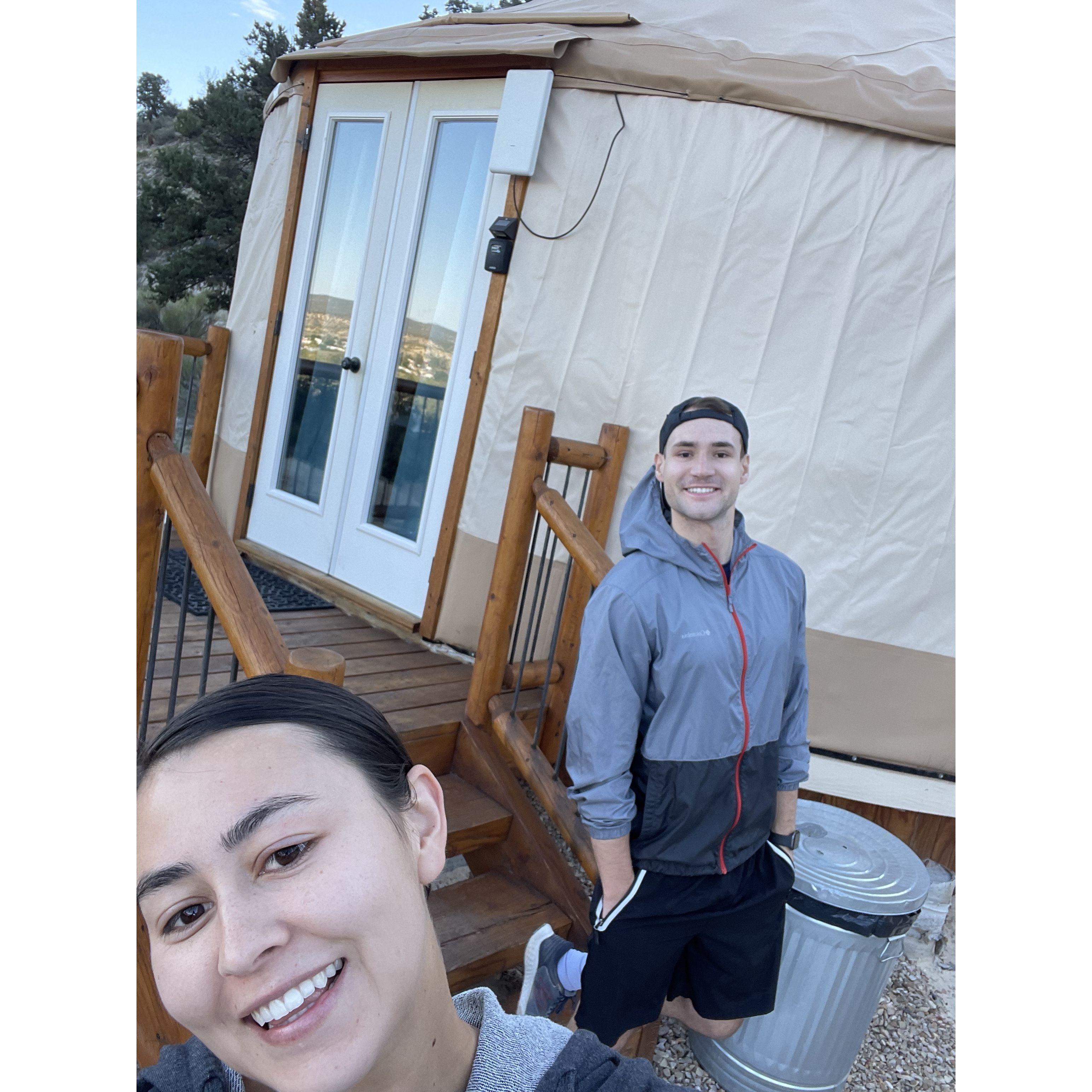 Zion glamping in a yurt