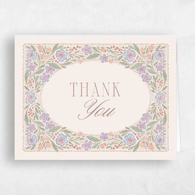 Linen, Beige Wedding Thank You - Persephone Landscape
