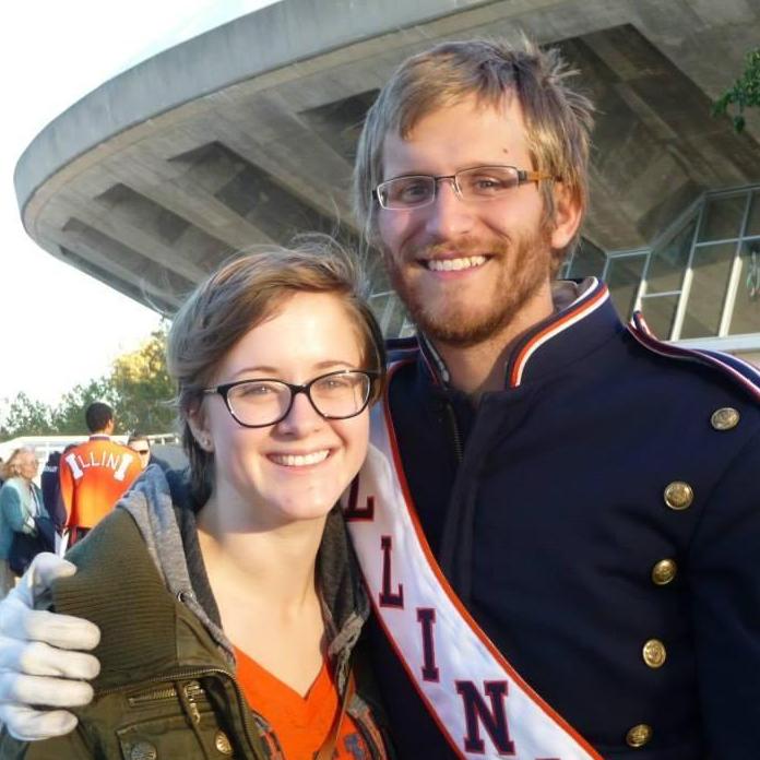 Cheesin' after the Marching Illini concert at the former Assembly Hall.