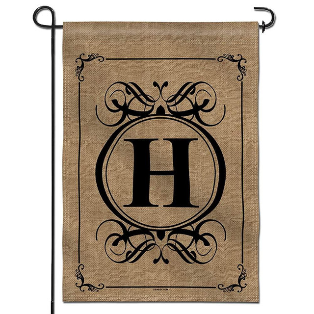 Anley Classic Monogram Letter H Garden Flag, Double Sided Family Last Name Initial Yard Flags - Personalized Welcome Home Decor - Weather Resistant & Double Stitched - 18 x 12.5 Inch