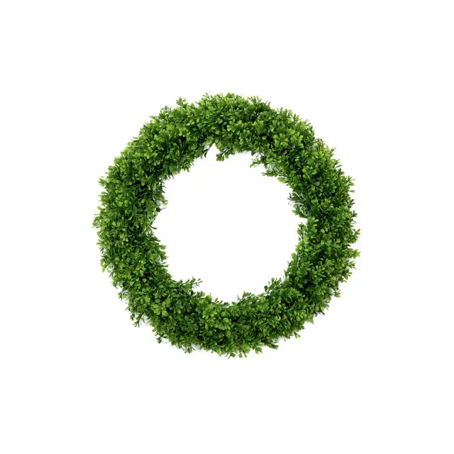 Nearly Natural 20-in Artificial Boxwood Wreath