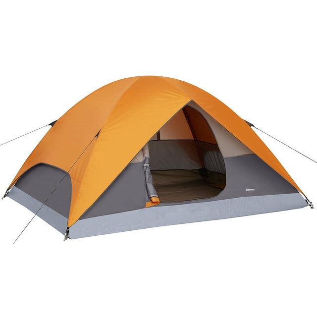 Amazon Basics Camping Tent, 3-Season Dome Design with Rainfly