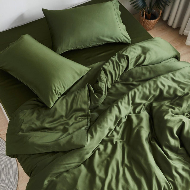 DOZ Bamboo Viscose Sheet Set, Organically Grown Bamboo, Buttery Soft, Cooling, High GSM, Deep Pockets Forest King