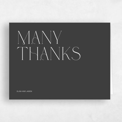 Black Typography Wedding Thank You - Garnet Landscape