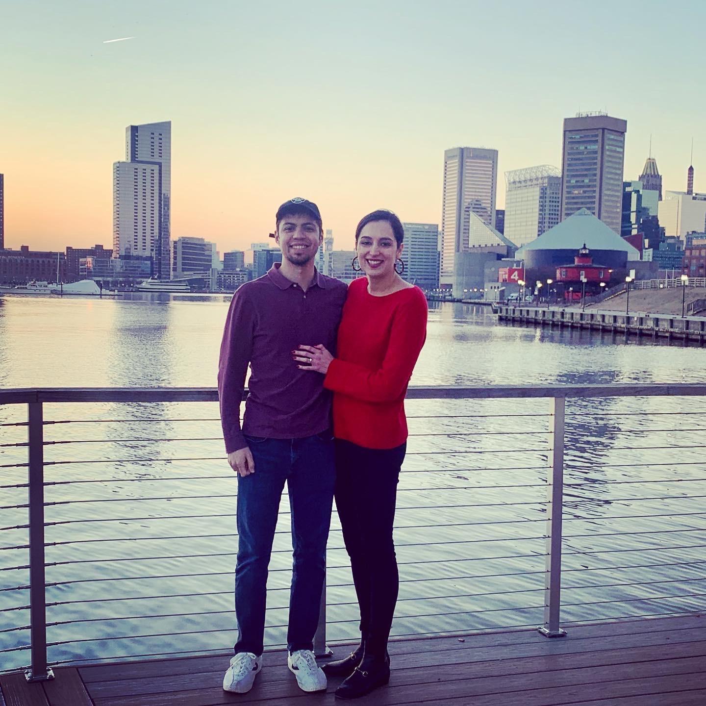 In Baltimore, the day we got engaged!