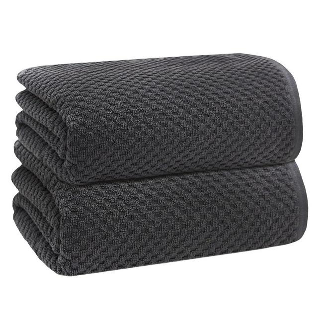 COTTON CRAFT Waffle Bath Sheets - Set of 2 Luxury Euro Spa Waffle Weave Bath Sheet Towels - 100% Ringspun Cotton Bath Sheet - Absorbent Quick Dry Bath Towel Sheet - Oversized 35 inch x 70 inch - Grey