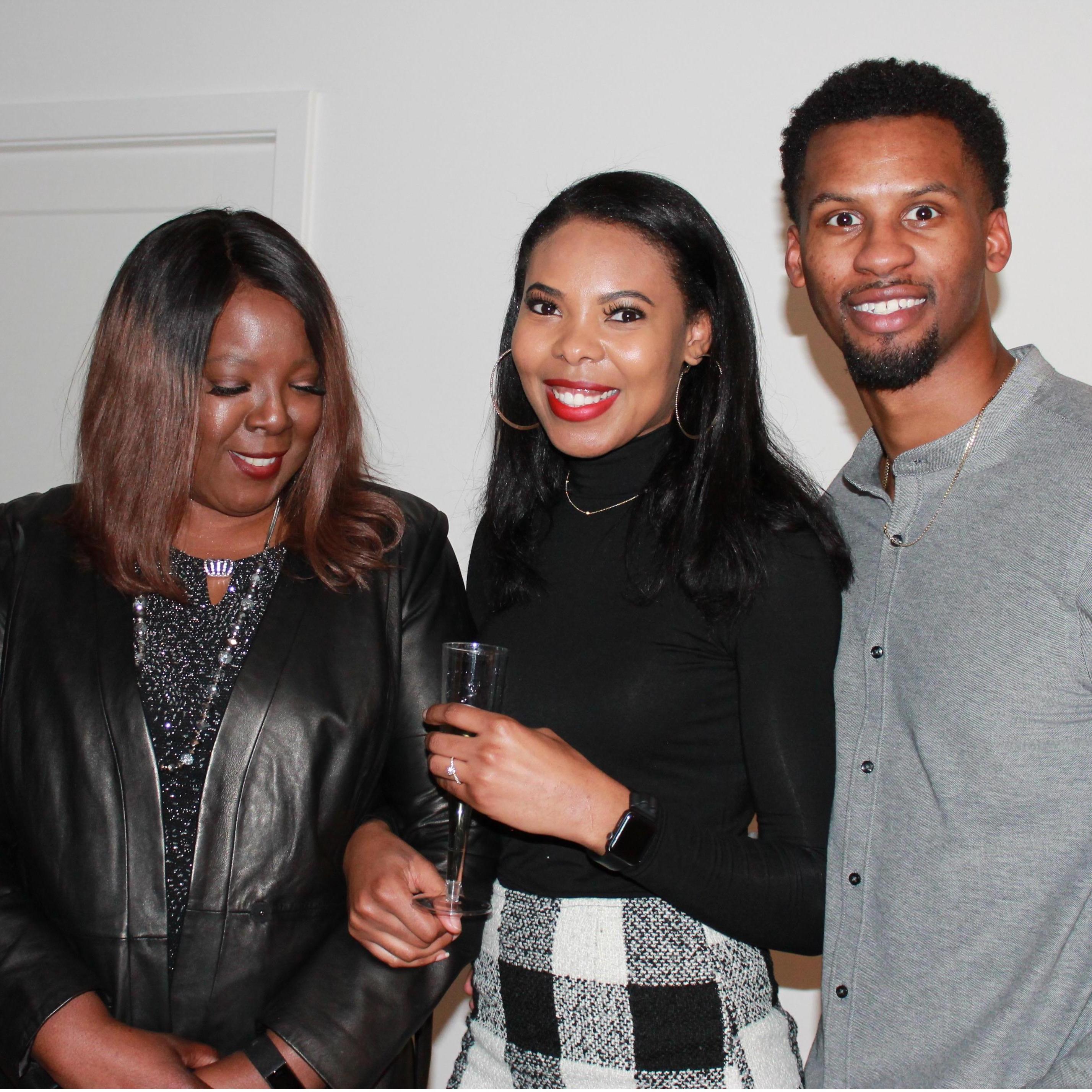 The night of the engagement, all smiles!