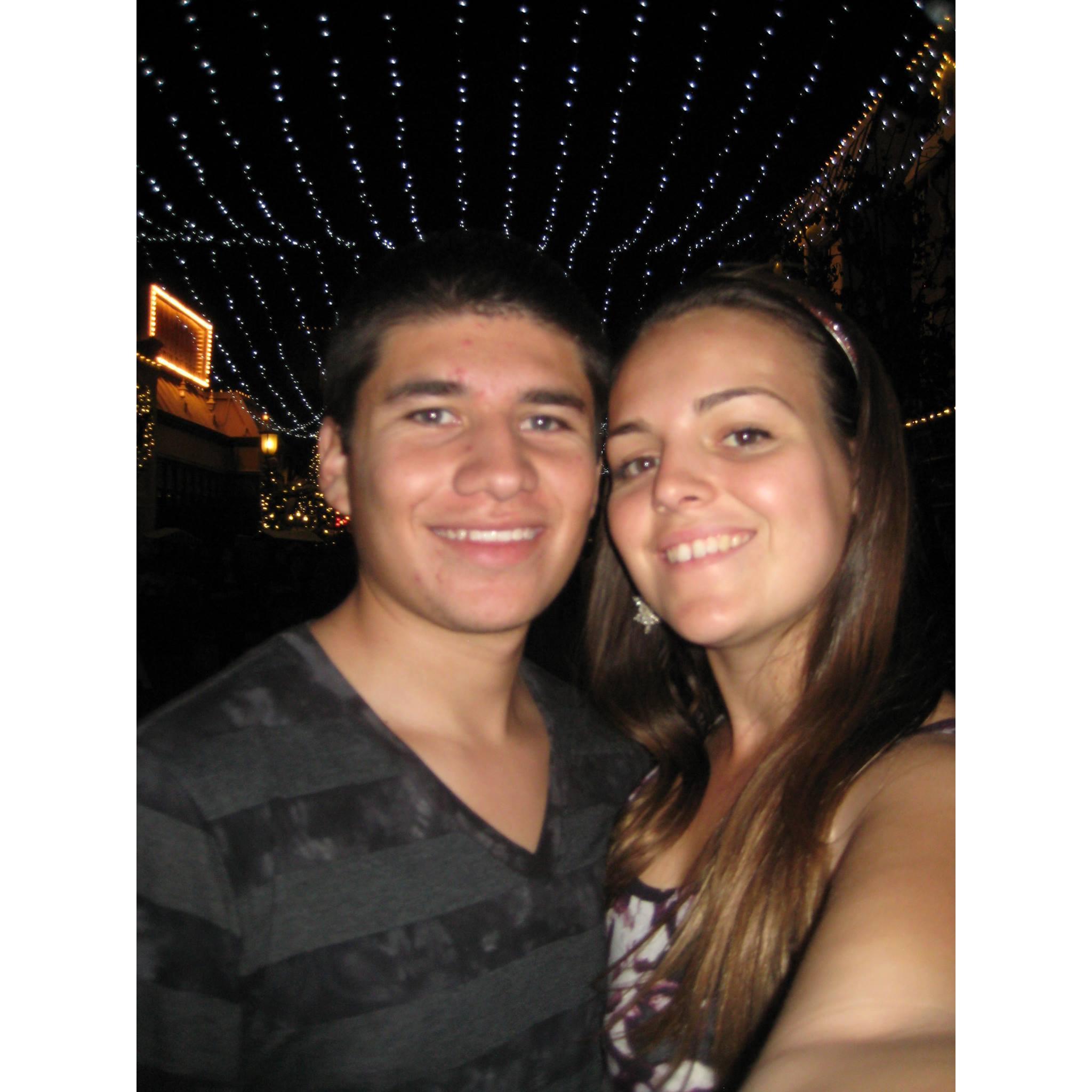 Jonathan and Kara celebrating Christmas at Universal Studios December 2013