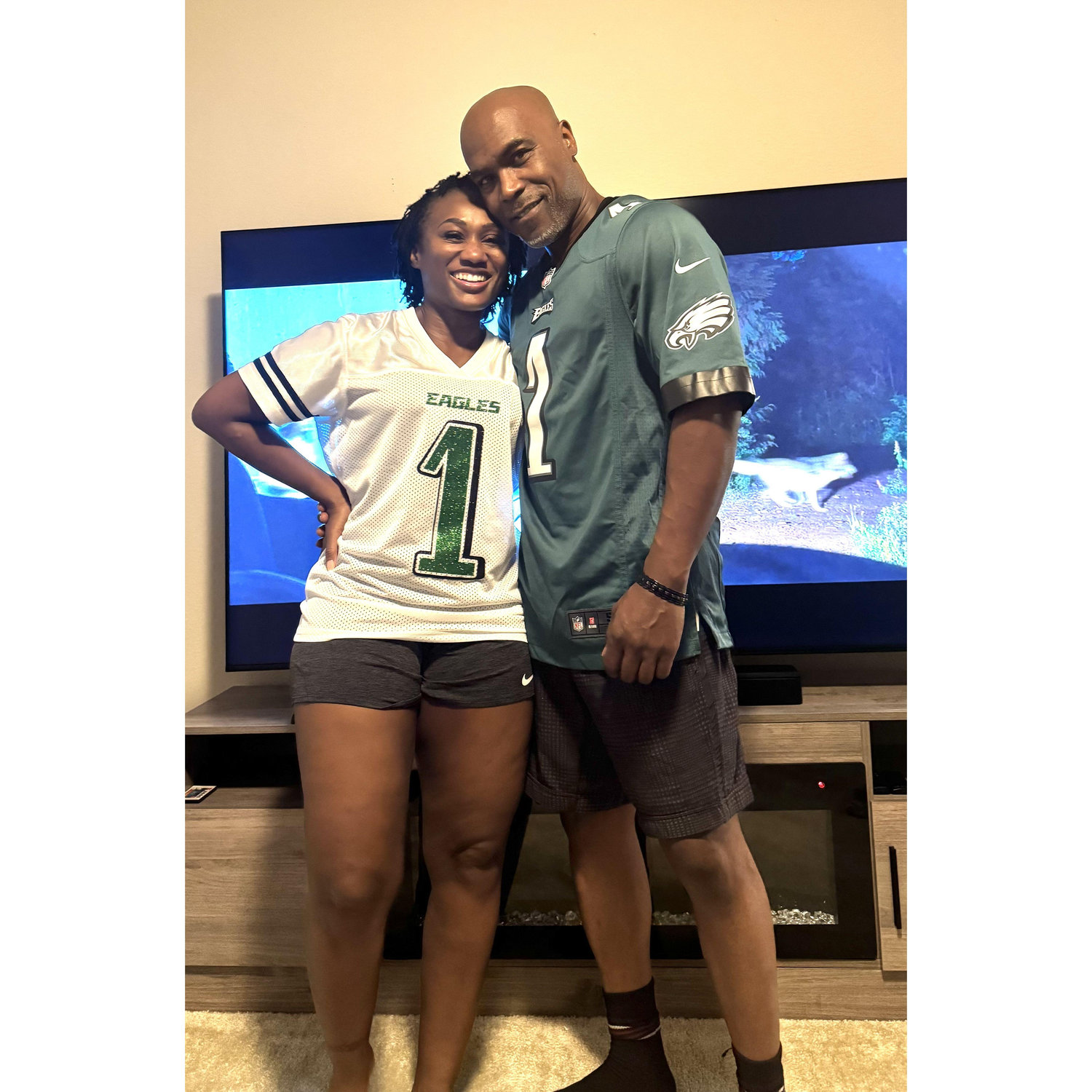 Fly, Eagles, Fly!

What are the chances that two die-hard Eagles fans would find each other? From game days to green jerseys, cheering on the Birds has always been part of our story—and now it's part of our love story too. 🦅💚