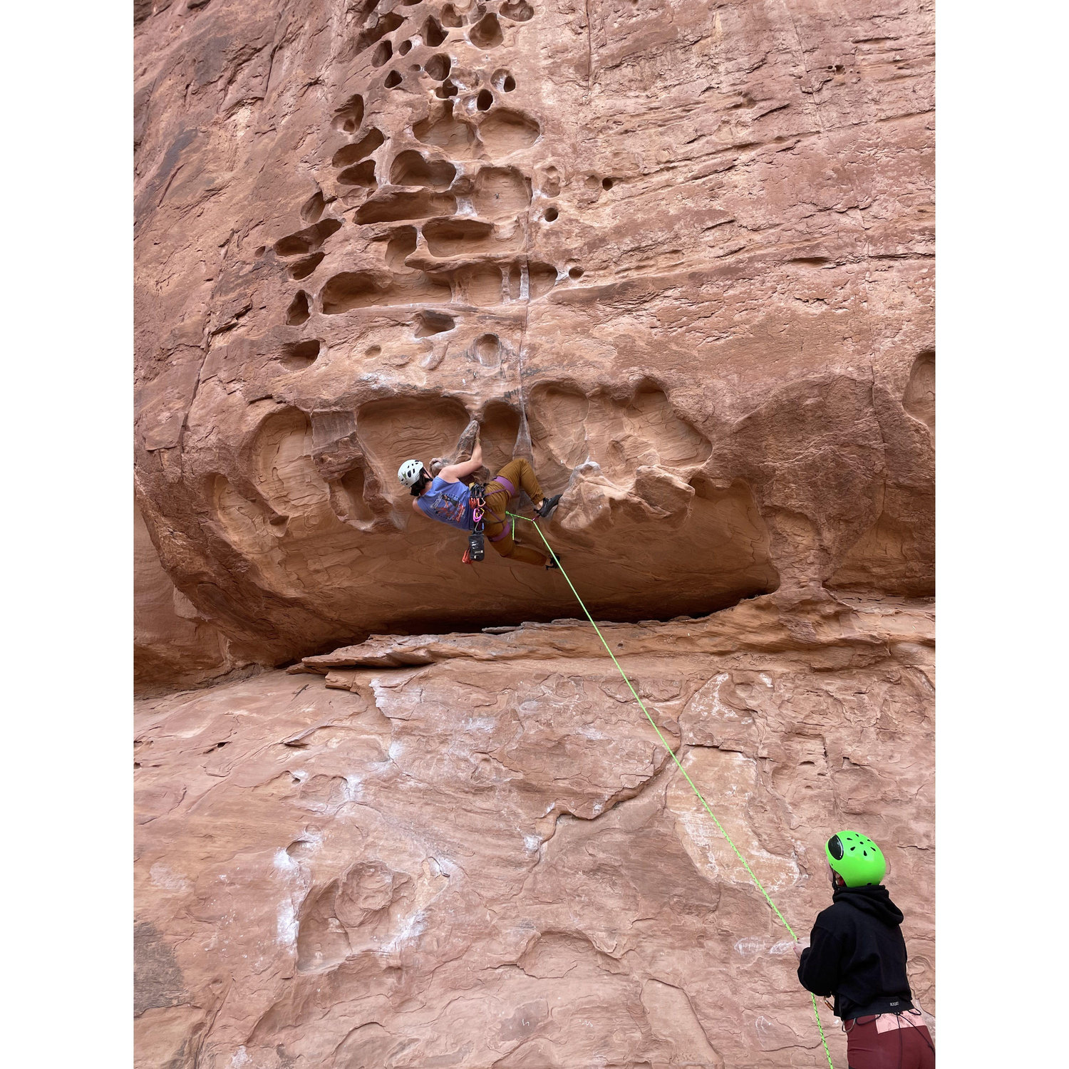 The classic, Gavin lead climbs while I belay and hope he doesn't take a fall!
