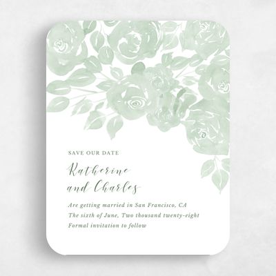 Green Rounded Wedding Save the Date - Clemson Corner