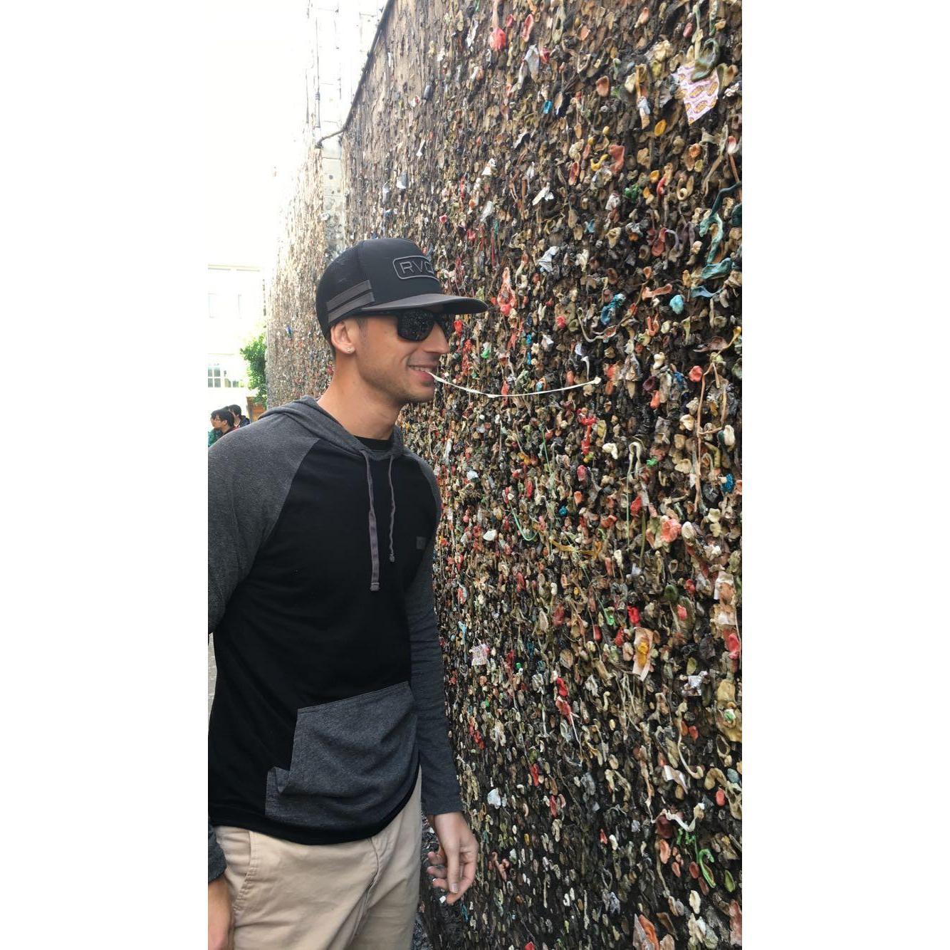 The Gum wall 2016 (that is his gum, it's not from the wall. Lol!)