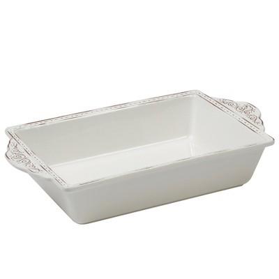 Certified International Terra Nova Ceramic Baking Pan 16.5" x 9.5" - White/Brown