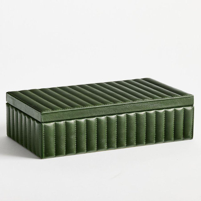 Finley Green Leather Jewelry Box