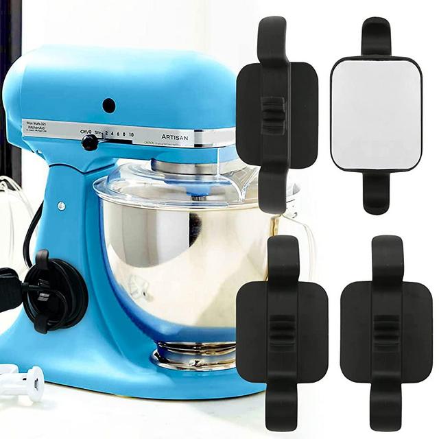 ECOHomes Cord Wrapper for Appliances 4PCS Black | Kitchen Appliance Cord Winder & Home Appliance Stick On Cord Organizer - Official Chord Wrapper Holder Keeper Wrap, Bundles & Keep Cords & Wires Tidy