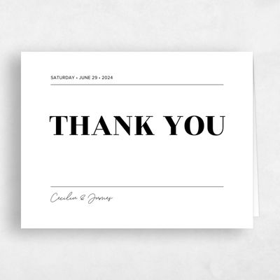 White Wedding Thank You - Valier Type