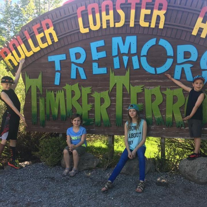 Adventure time with our beautiful babies The first time we could ALL ride a roller coaster together. #tremors