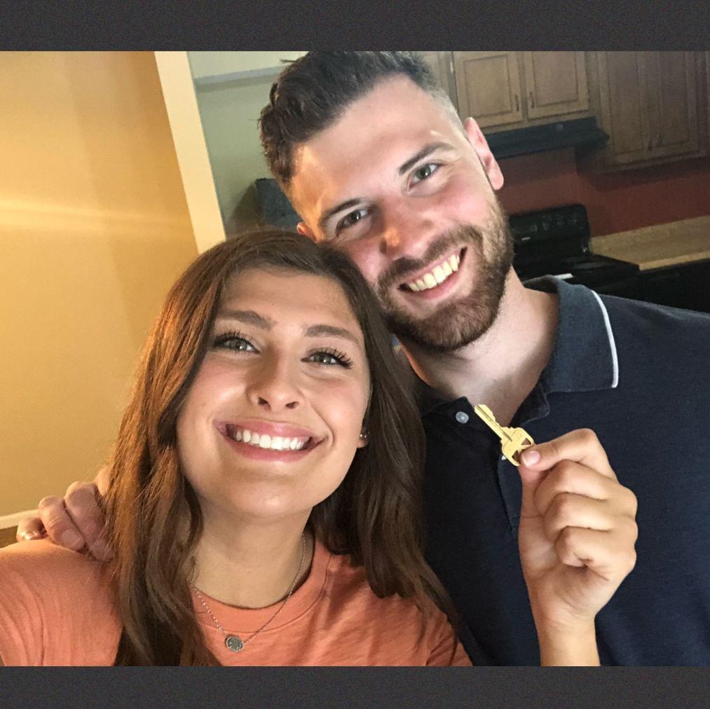 Getting the keys to our first apartment!