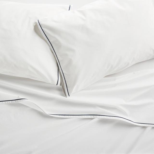 Haven Queen Blue Percale Sheet Set