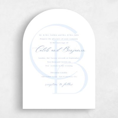 Blue Elegant Wedding Invitation - Kenai Classic