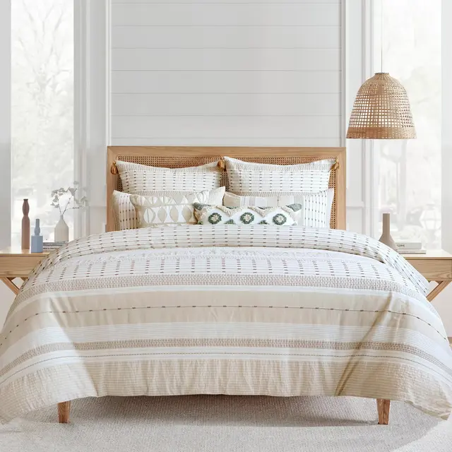Pickford Beige Full/Queen 3pc Duvet Set - Levtex Home