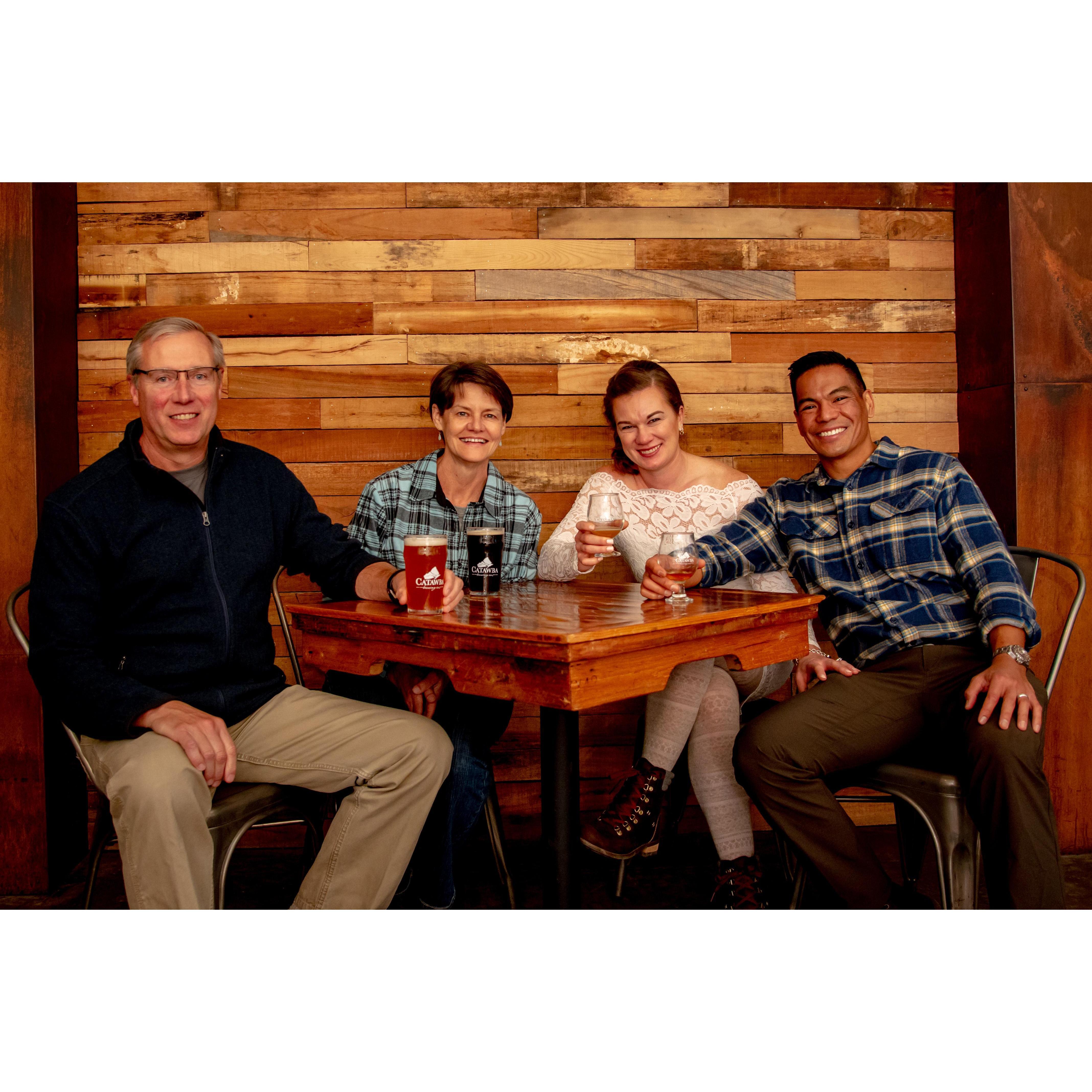 Sharing a beer with the owners of Catawba Brewing. Such a great experience!