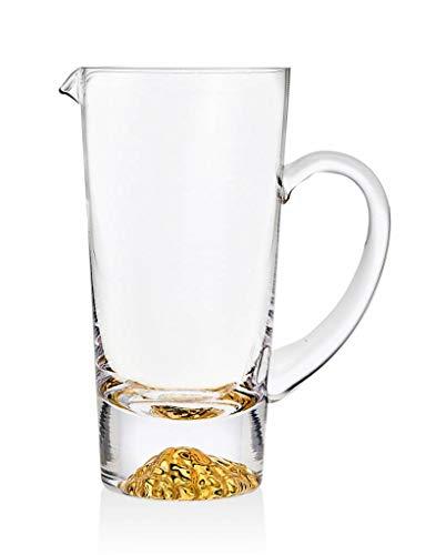Sierra Gold Beverage Pitcher Carafe, Cocktail Bar Mixing Glass - 40 oz