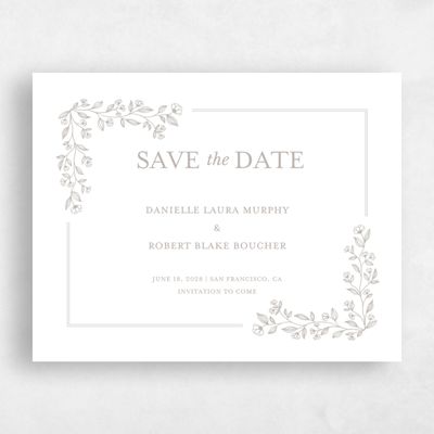 Oatmeal, Grey Wedding Save the Date - Kalispell Frame Letterpress