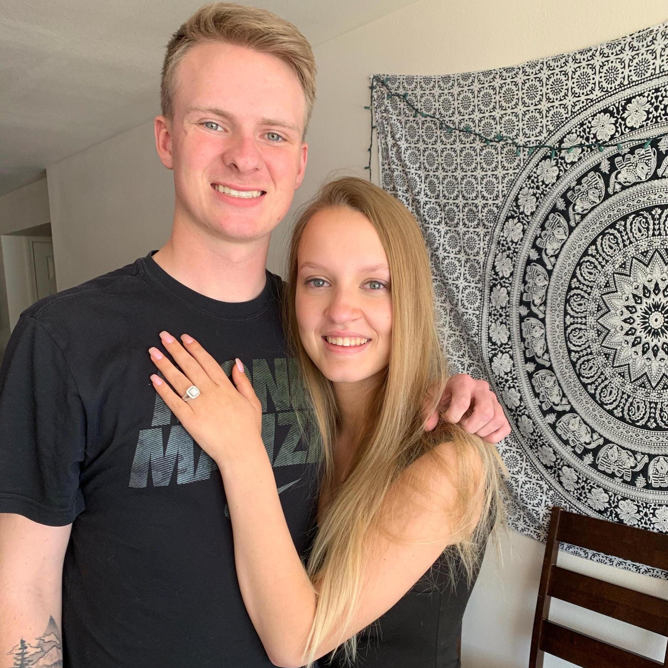 Our first photo after getting engaged.