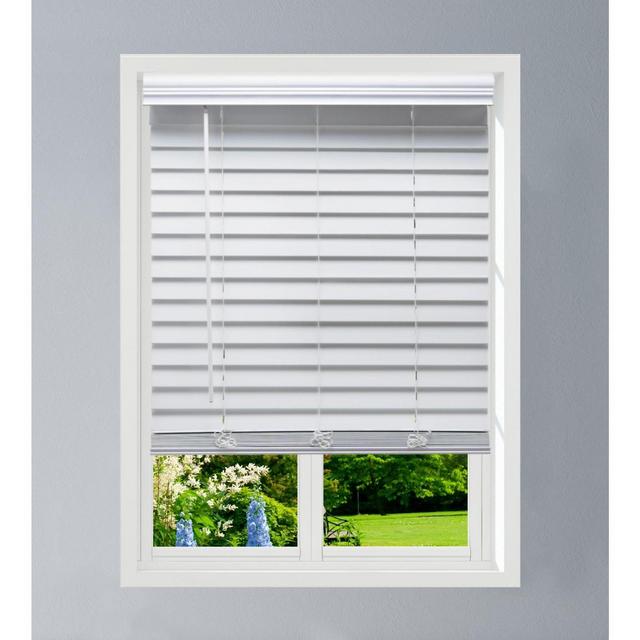 Linen Avenue Custom Cordless Faux Wood Blind, Flush Inside Mount