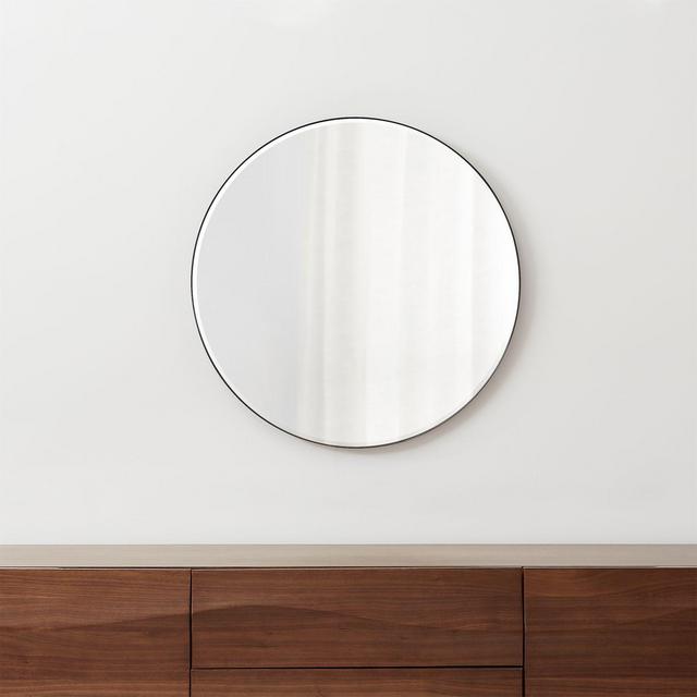 Edge Gunmetal Round 30" Wall Mirror