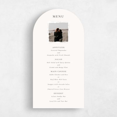 Beige Arch Wedding Menu - Jayden