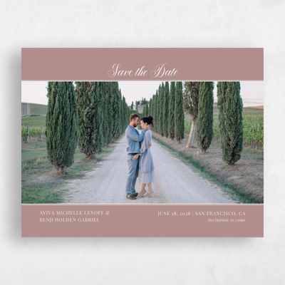 Dusty Rose, Pink Wedding Save the Date - Stauffer Portrait