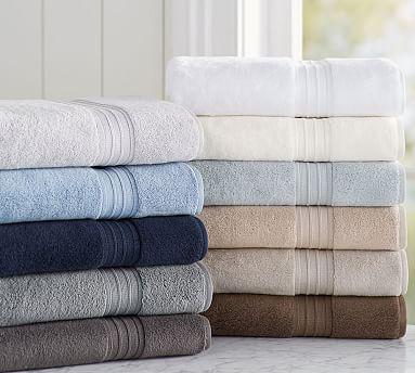 Hydrocotton Quick-Drying Bath Towels in Navy and Taupe