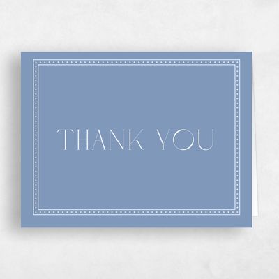 Blue Bordered Wedding Thank You - Calidore Landscape