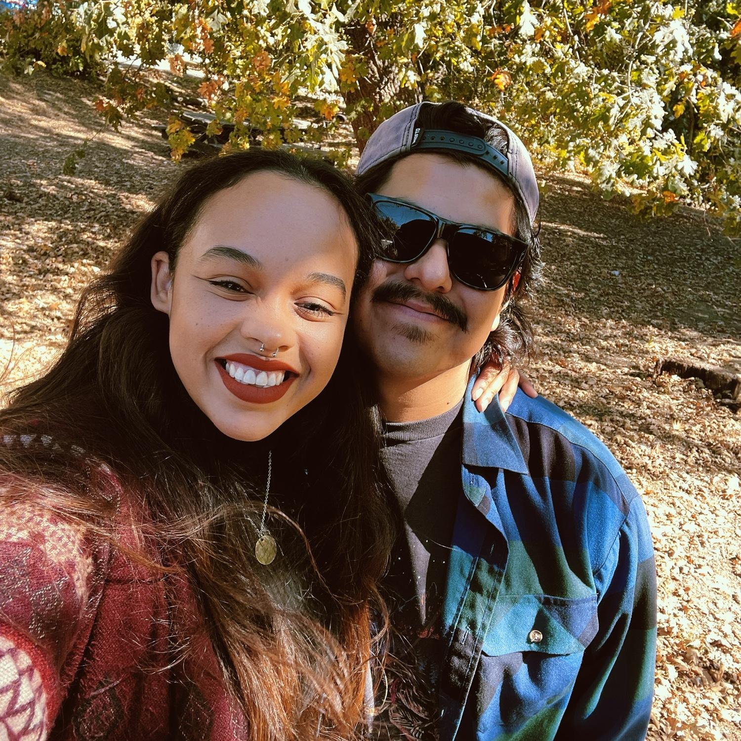 A little fall outing as a family of 3. Margot not pictured, she was on the bench eating a slice of pizza.