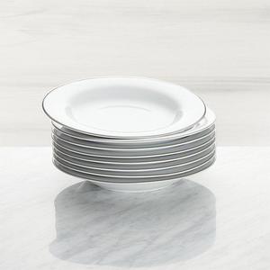 Aspen Grey Band Low Bowls, Set of 8