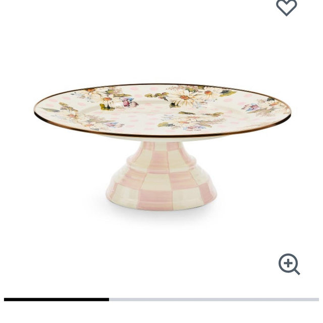 White Flower Market Large Pedestal Platter