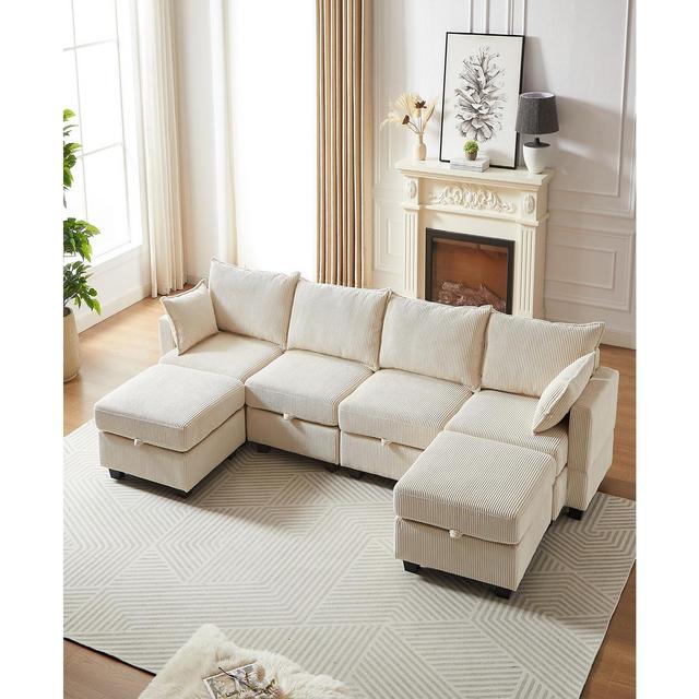 Modular Sectional Sofa with Storage and Convertible Sleeper