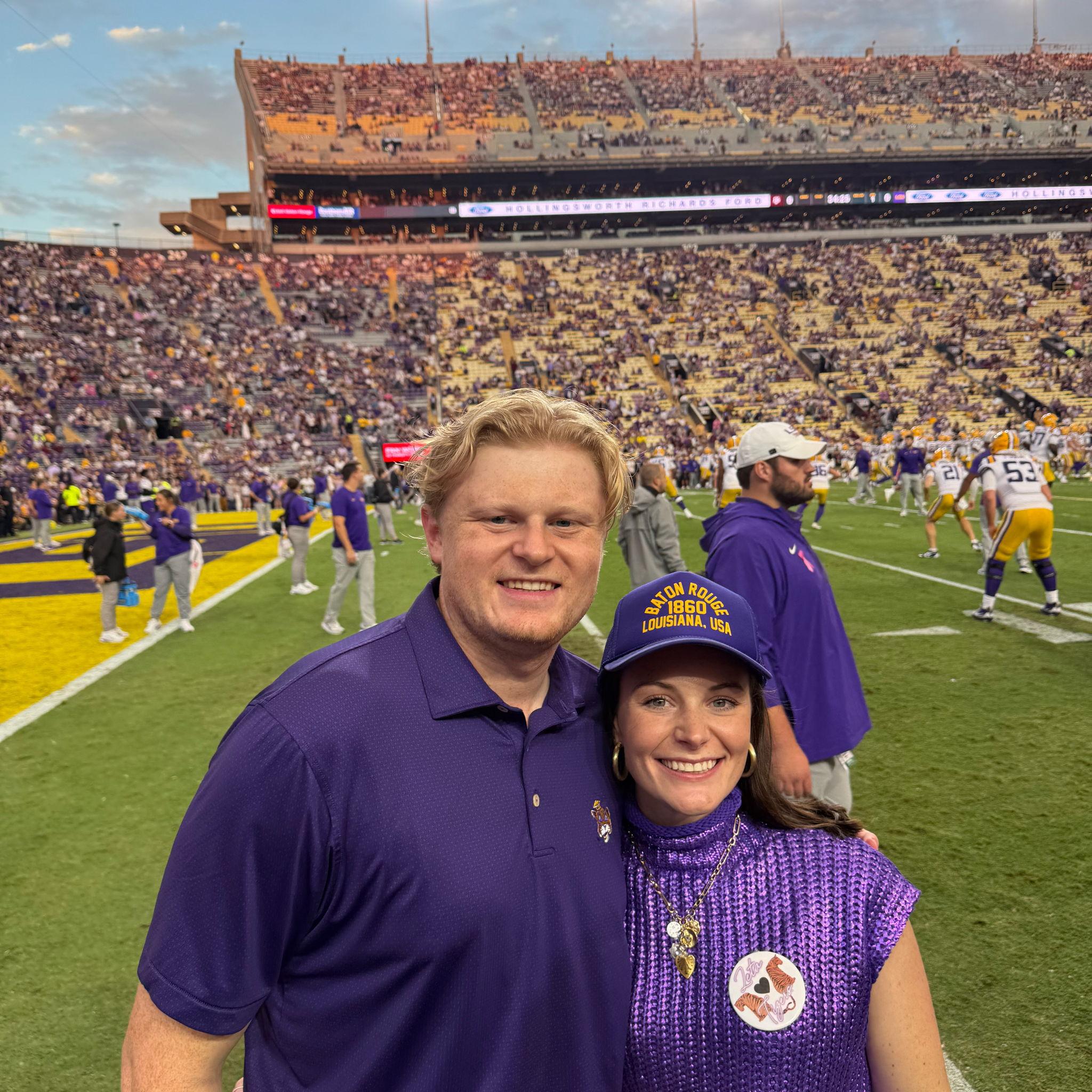 On the field for the LSU vs. A&M Game in Baton Rouge
