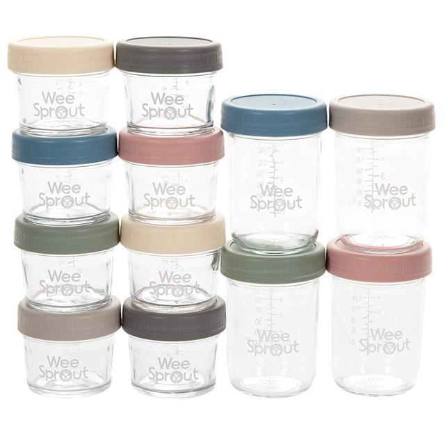 WeeSprout Baby Food Containers - Small 4 oz Containers with Lids, Leakproof  & Airtight, Freezer Safe, Dishwasher Safe, Thick Food Grade Plastic, Set