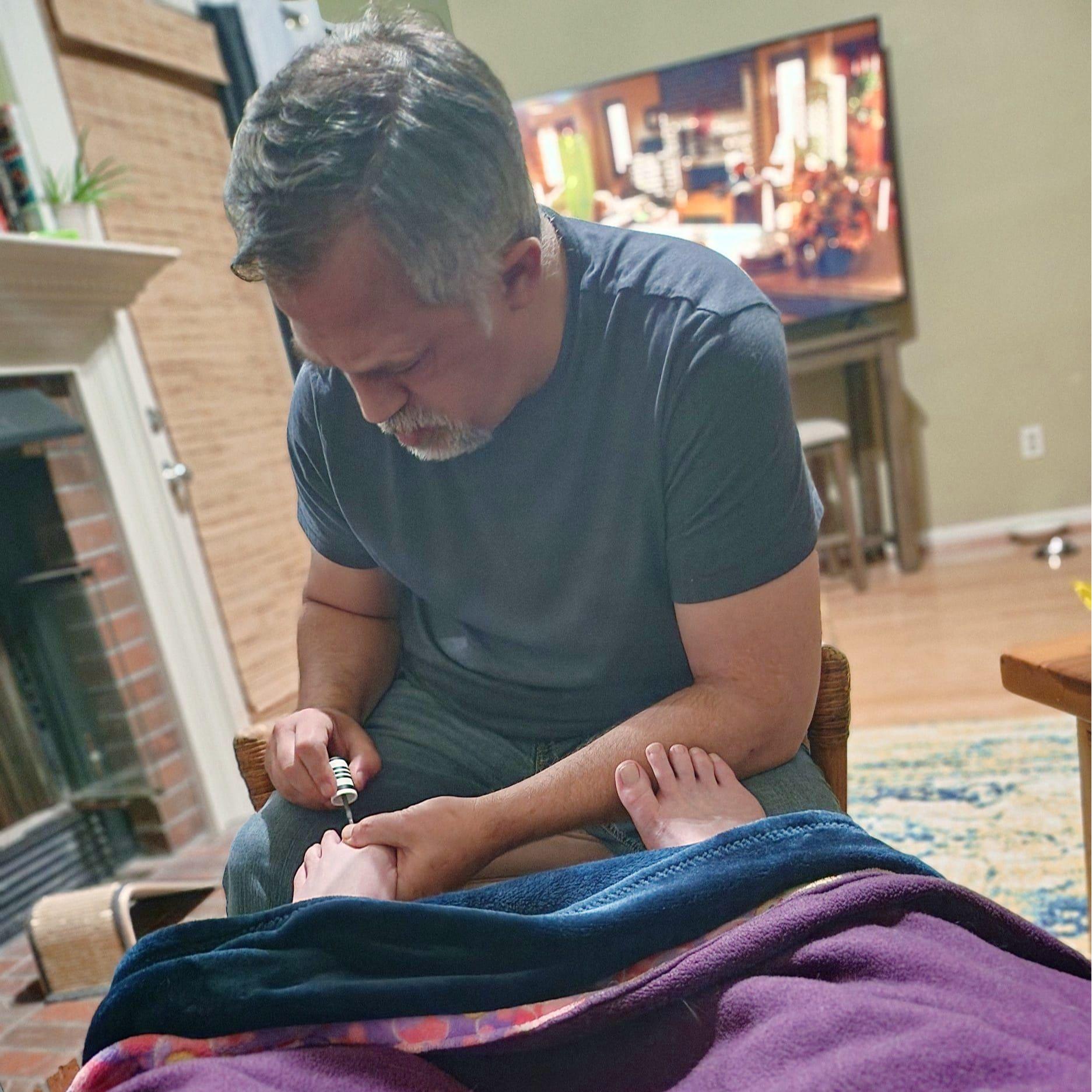 I throw my back out and there's free pedis