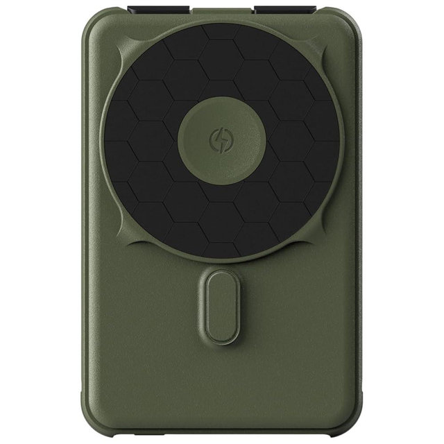 Ridge Magnetic Power Bank Fast Charging - Compatible with MagSafe - Portable Charger Power Bank - with Built in Cable and Wireless Charging, 5-in-1 Charging & Magnetic Attachment (Matte Olive)