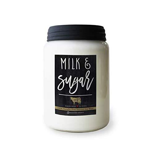 Milkhouse Candle Company, Farmhouse Collection Mason Jar Candle, 26 Ounce Apothecary Jar, Milk & Sugar