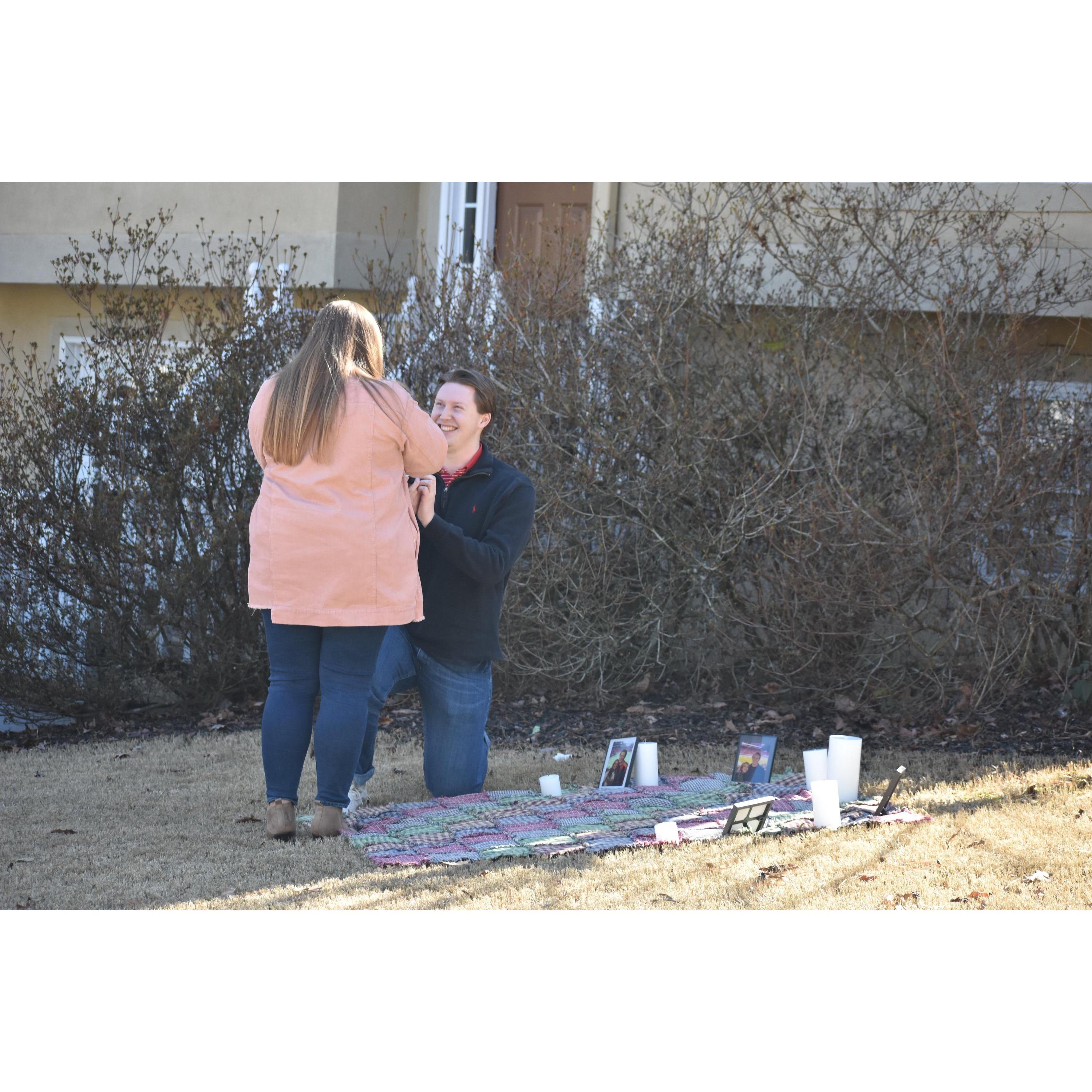 1/23/2022- Carter proposing to Campbell! Shoutout to Caroline Daniels for capturing this sweet moment!